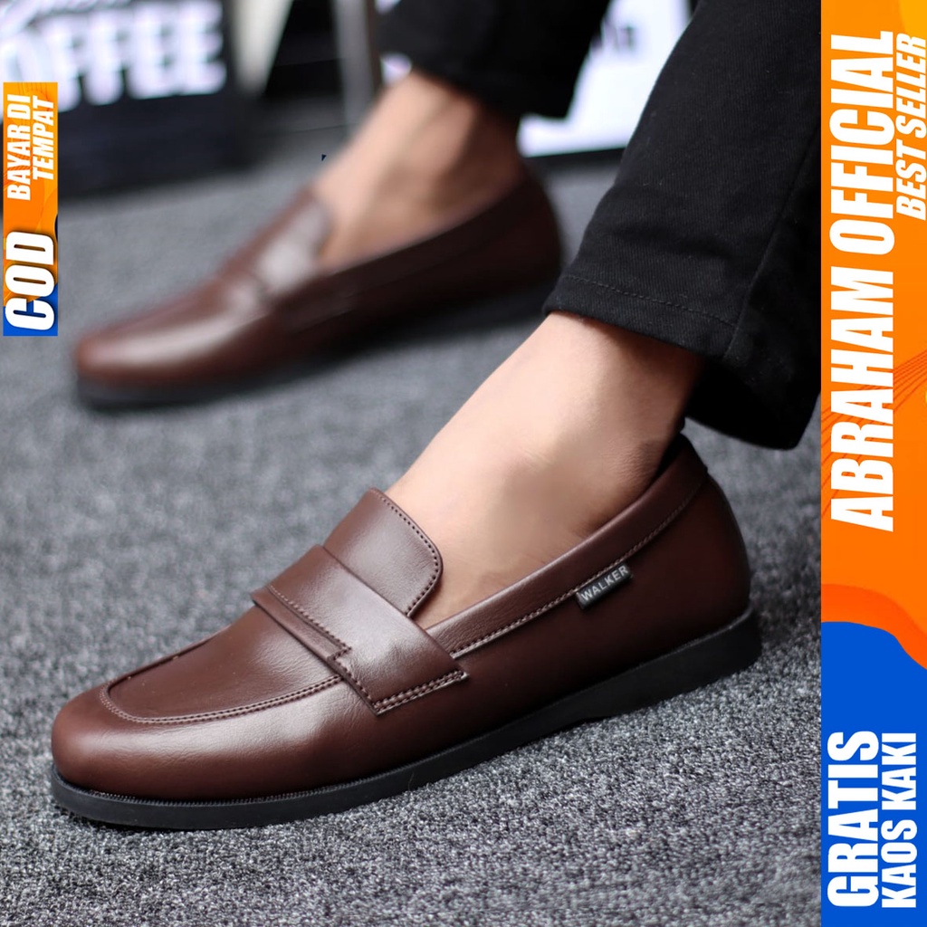 Abraham Bruno - Sepatu Formal Kerja Pantofel Pria Hitam