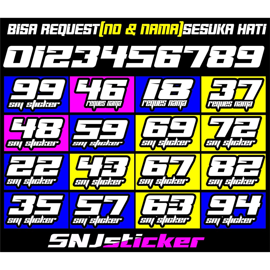 

REQUEST STICKER NO&NAMA BISA ( COD )