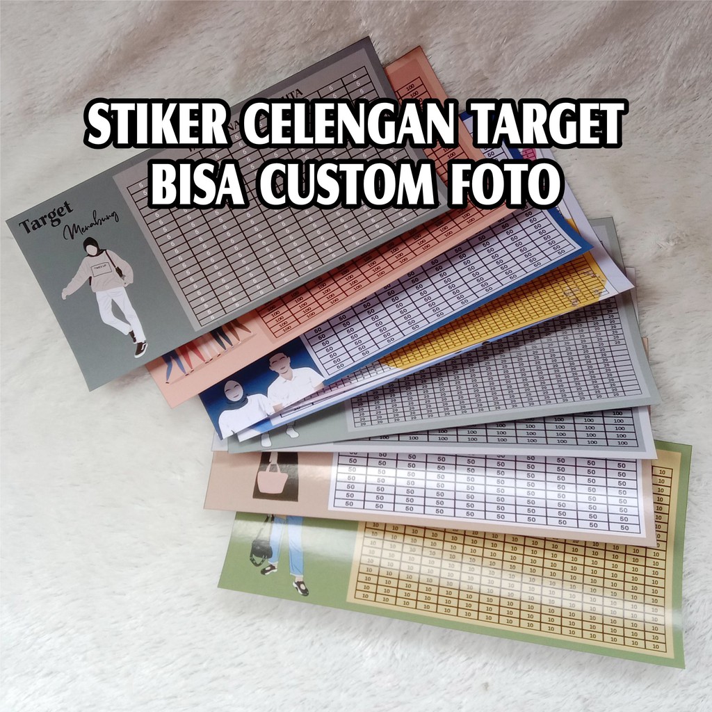 STIKER CELENGAN TARGET / STIKER CELENGAN VIRAL / SEDEKAH SUBUH BISA CUSTOM