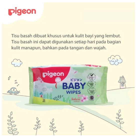 PIGEON BABY WIPES SAKURA 50’s