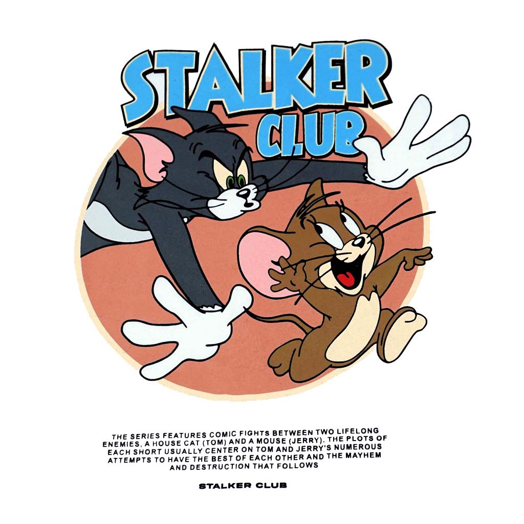 Stalker Kaos / T-Shirt - Tom &amp; Jerry Putih