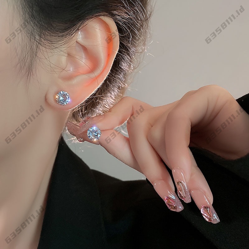 Anting clip on magnet Single non Berlubang Untuk Wanita Dan Pria Aksesoris Berlian glitter Korea