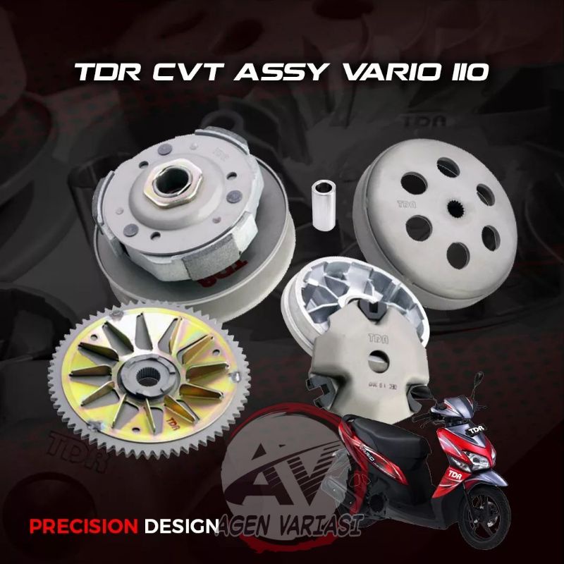 Paket CVT TDR Assy Vario 110 karbu - Pulley Cvt set Vario 110 karbu
