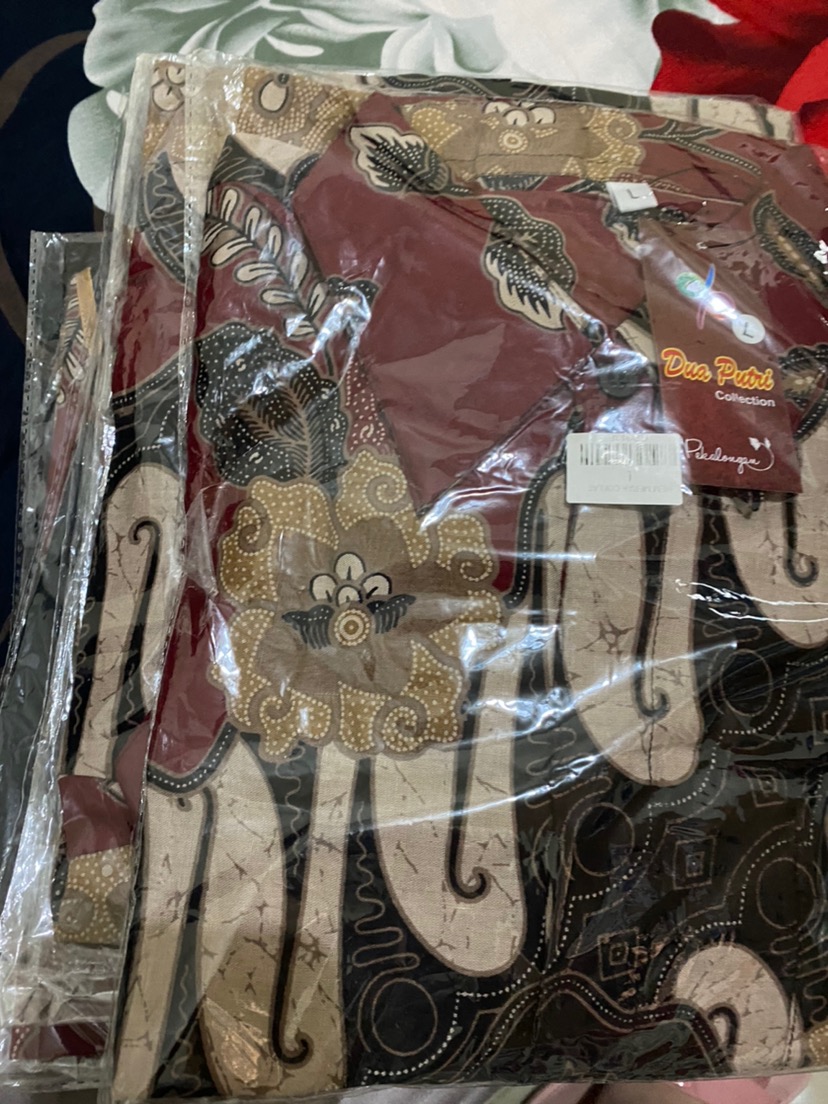 Couple Batik Dres Wanita Kemeja Pria Warna Navi S-m-l-xl-xxl-3l-4l-5l Batik Dua Putri Collection