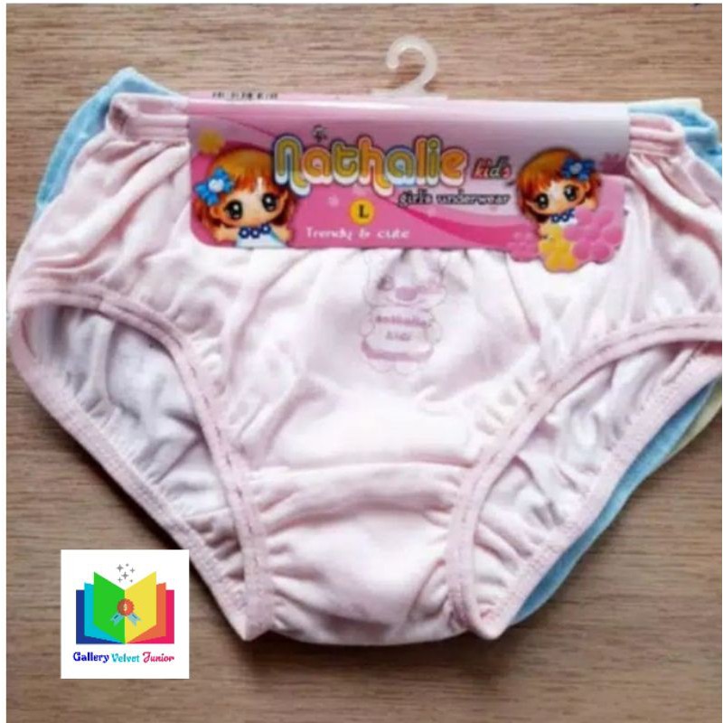 Obral 3pcs_  CD Nathalie kids celana dalam anak perempuan / CD anak katun nathalie kids ntk 506