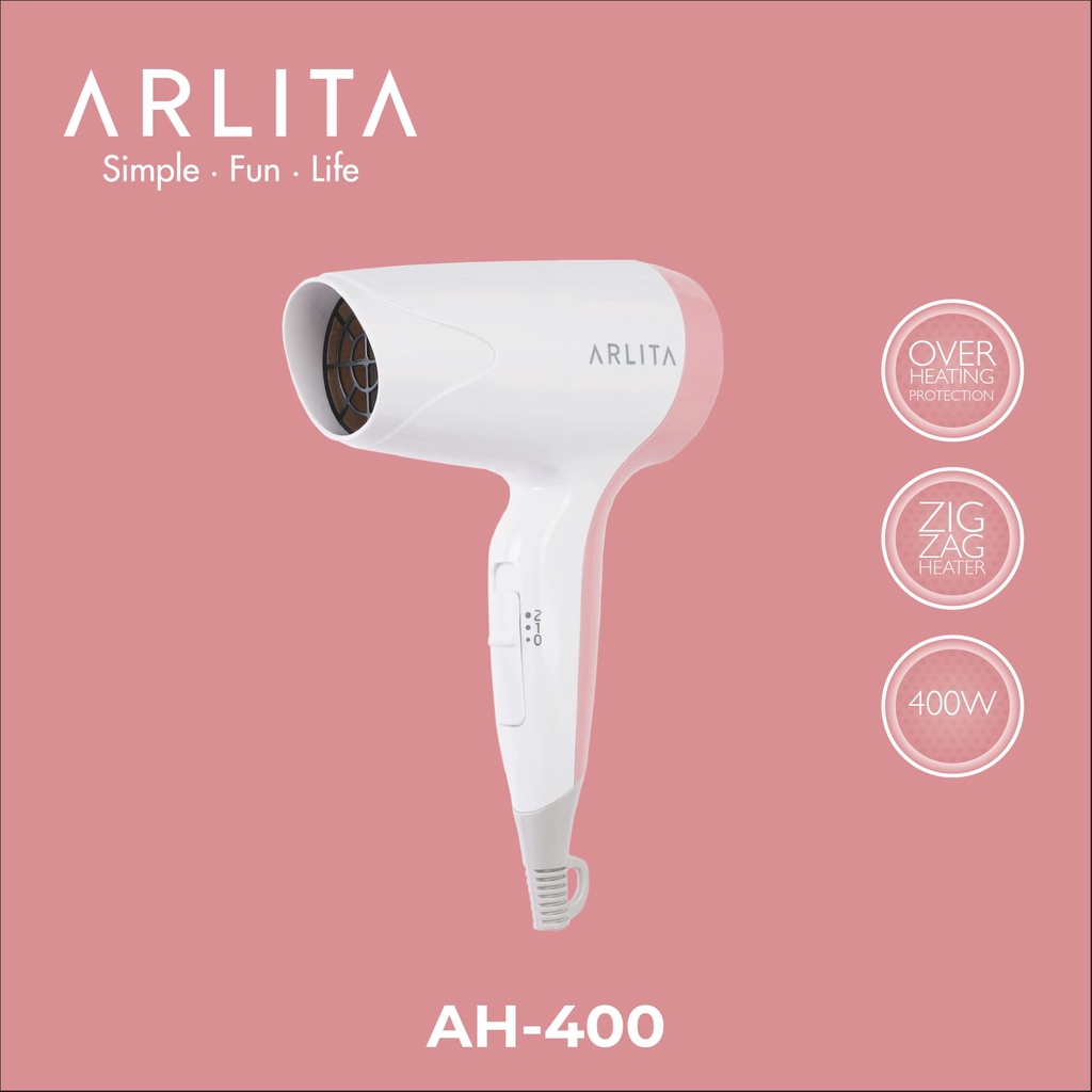 Arlita Hair Dryer Pengering Rambut AH-400 400W By Kirin AH400 AH 400