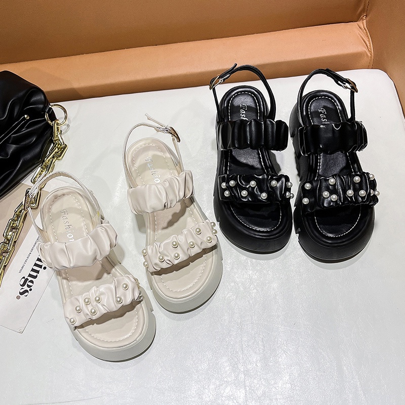 FREE KOTAK SEPATU !!! COD TERMURAH ORIGINAL Wedges Sandal Wanita Impor SS-SW01