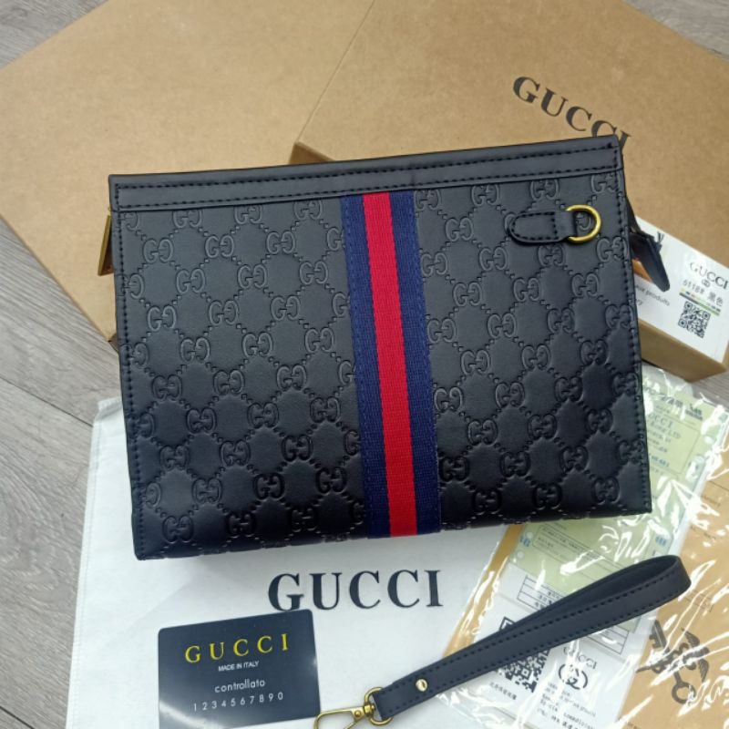 Clutch Gucci Signature Embos Handbag Gucci Tas Tangan Premium Impor