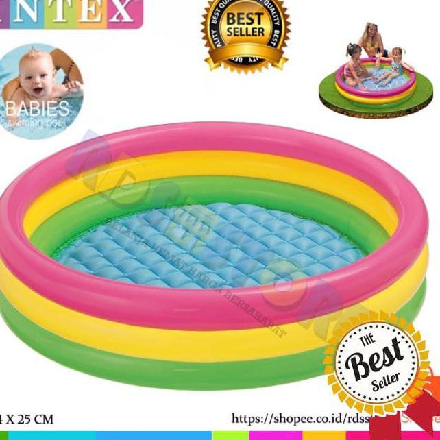 Kolam Anak Mandi Bola Renang Jumbo Merk Intex Pelangi
