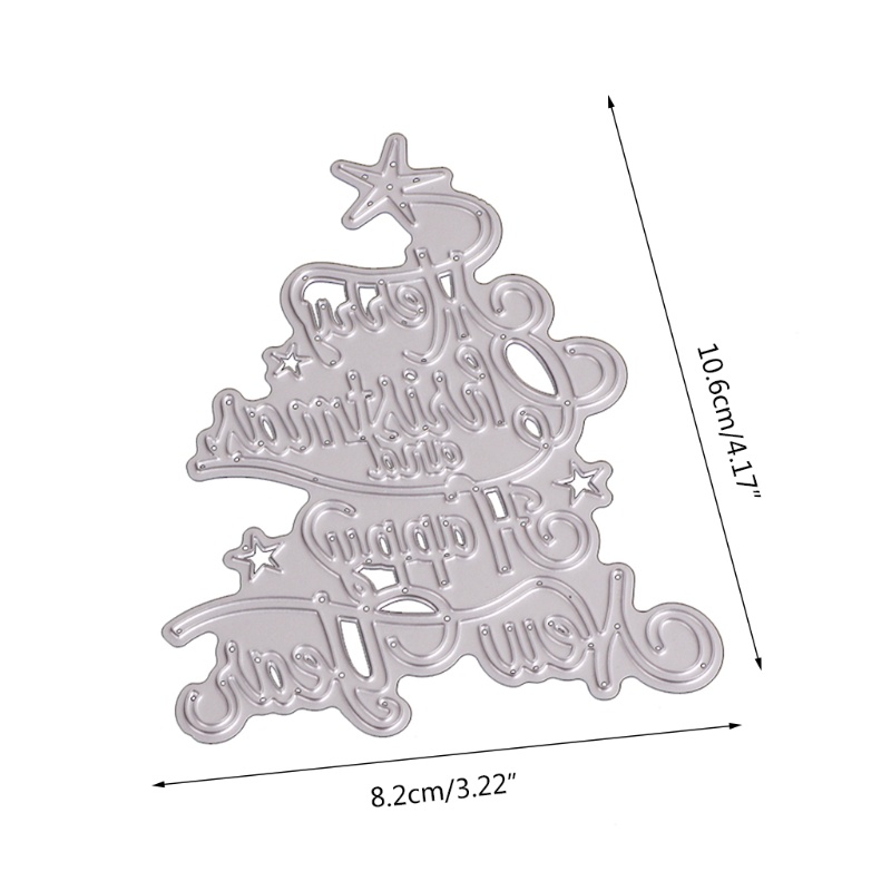 Cetakan Stensil Cutting Dies Motif Merry Christmas Bahan Metal Untuk Scrapbook / Craft DIY