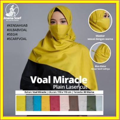 JILBAB VOAL MIRACLE PLAIN MASKER UMAMA SCARF