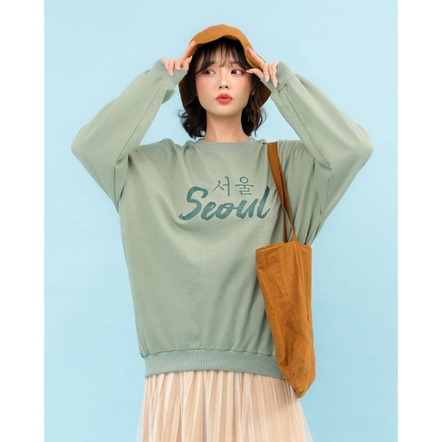 Jaket sweater Crewneck oversize pakaian pria wanita Outerwear Korean Style SEOUL Japan terbaru