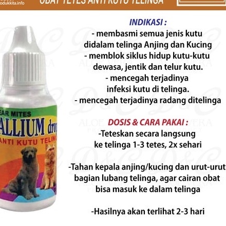 PH.Medan ALLIUM DROP 30ML - Anti Kutu Telinga Kucing/Anjing