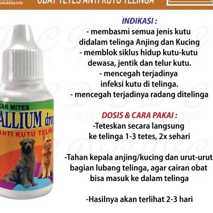 PH.Medan ALLIUM DROP 30ML - Anti Kutu Telinga Kucing/Anjing