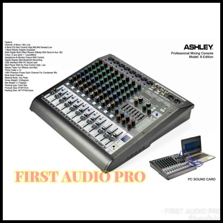 Mixer Ashley 8 Edition Original 8 Channel Bluetooth - Usb Interface
