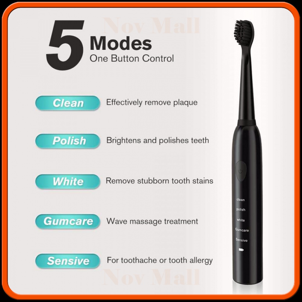 Sikat Gigi Elektrik USB Rechargeable 3 Replaceable Head -GG175