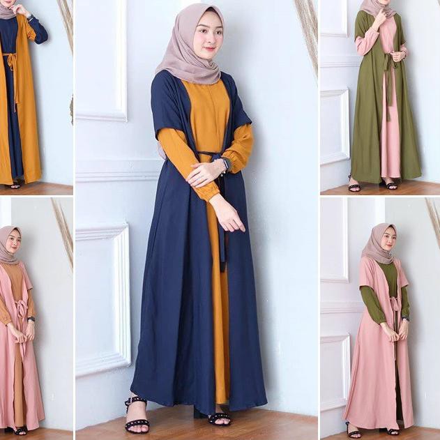 [ FLW ] Rasya Dress // Gamis Trendy Modern ✅