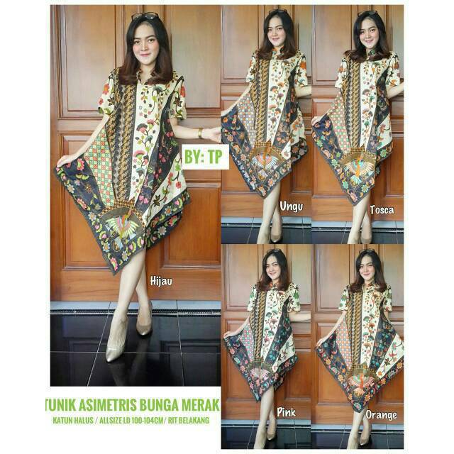 Blouse Tunik Batik Asimetris Shopee Indonesia