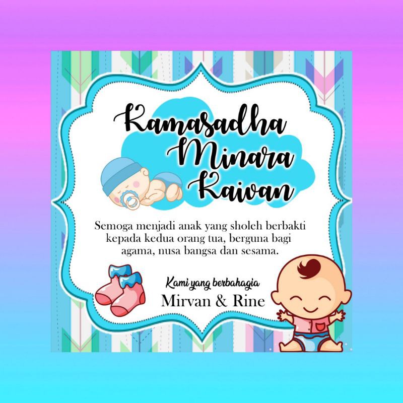 

Stiker Aqiqah / Stiker Tasyakuran / Stiker Ulang Tahun / Stiker Acara / FREE DESIGN