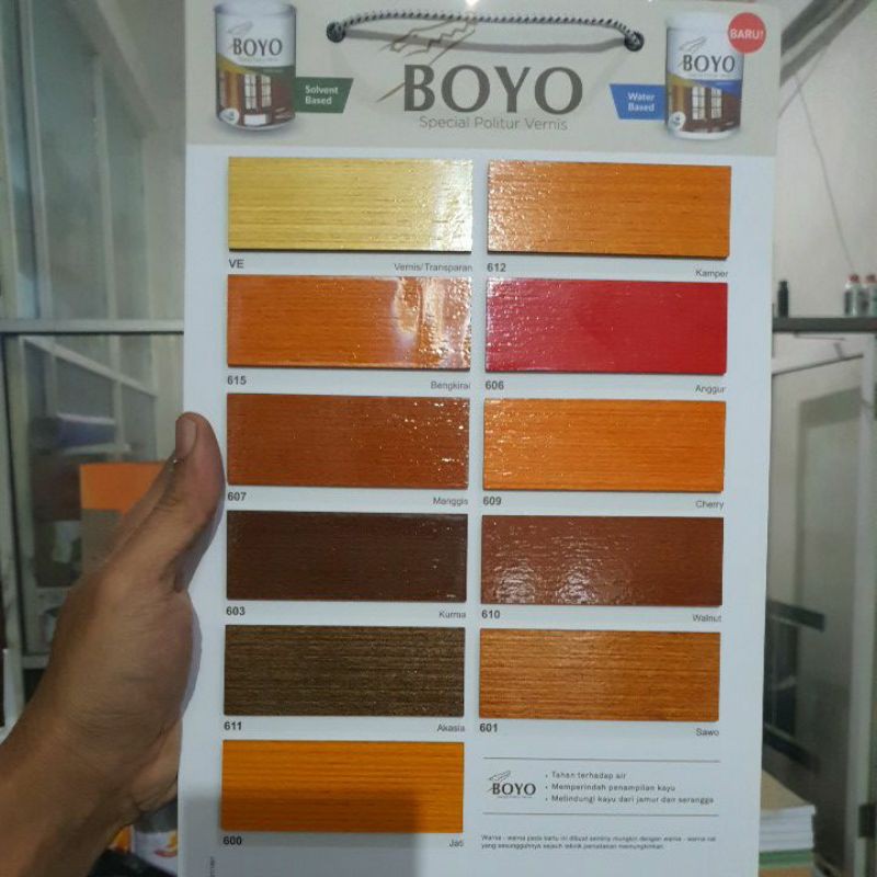 CAT POLITUR PELITUR PLITUR VERNIS PERNIS KAYU BOYO 1 KG PERNIS KUSEN PINTU MEJA KURSI LEMARI JENDELA