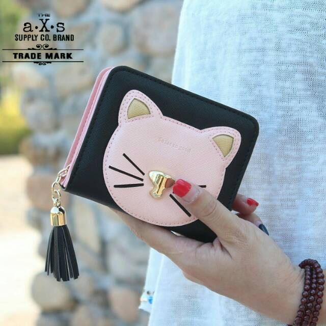 Dompet meow lipat mini 1res /dompet wanita murah / face cat