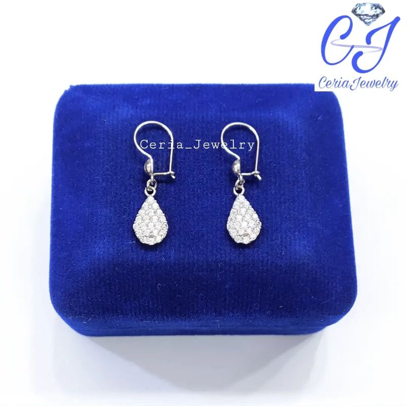 Anting Perak Asli Silver 925 Lapis Emas Model Agogo Oval - Perhiasan Perak Wanita