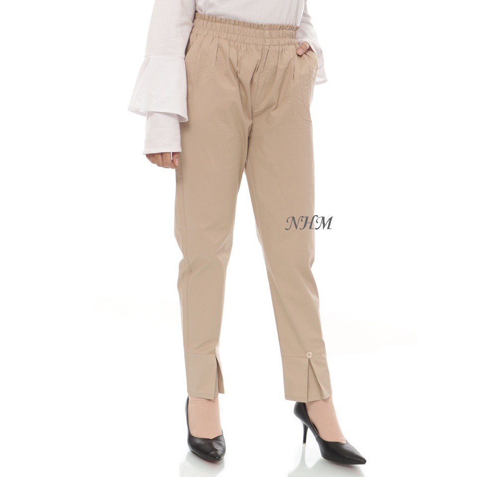 NHM Baggy Pants BestSeller Split Pants Dotty, Celana Wanita Korean style