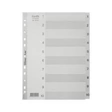 Bantex Numerical Indexes A4 10 Pages (1-10 index) #6210 05