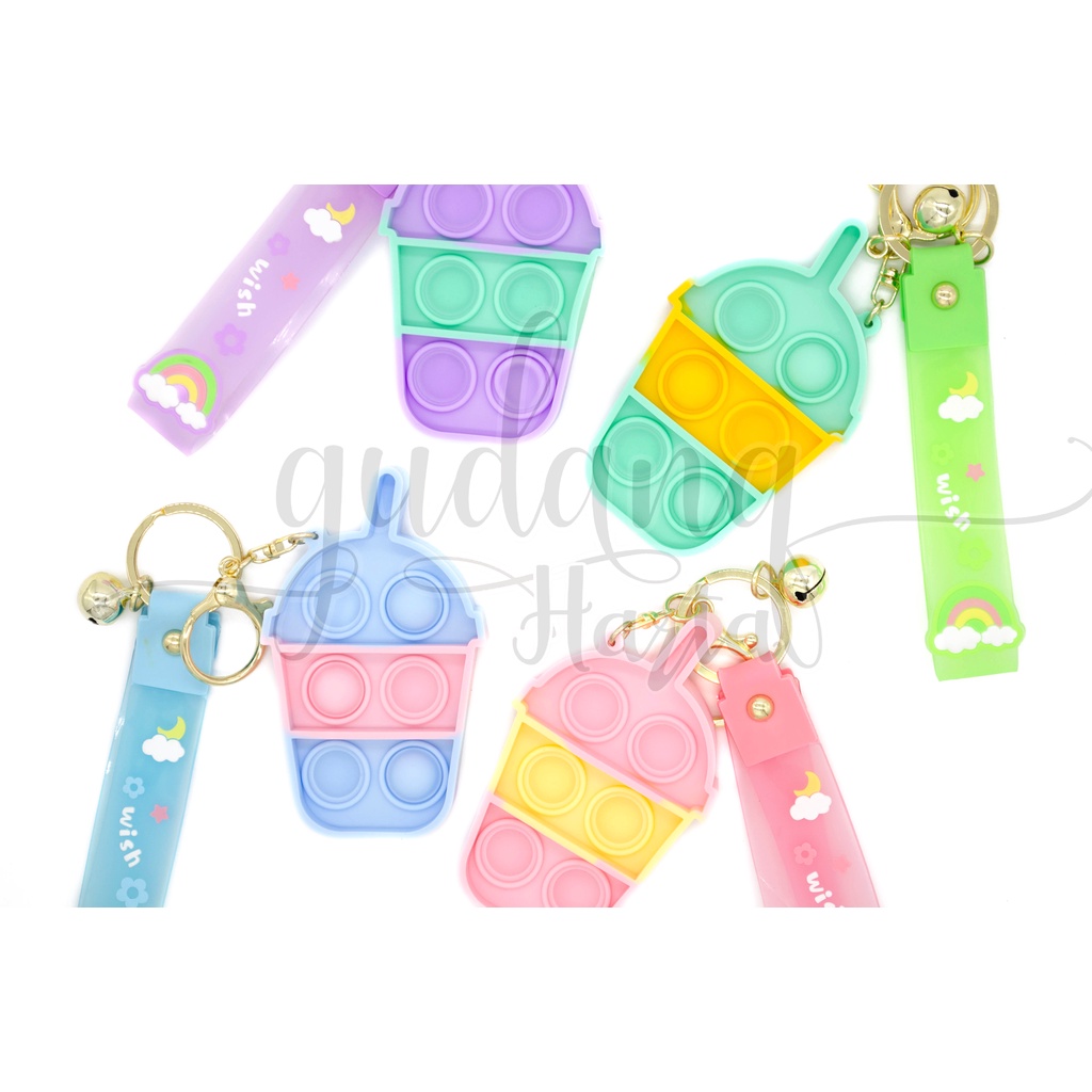 Gantungan Kunci Pop It Keychain Motif Warna Warni Unik GH 302309