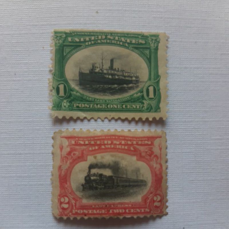 

Perangko USA 1901 Pan American issue 1c dan 2c baru