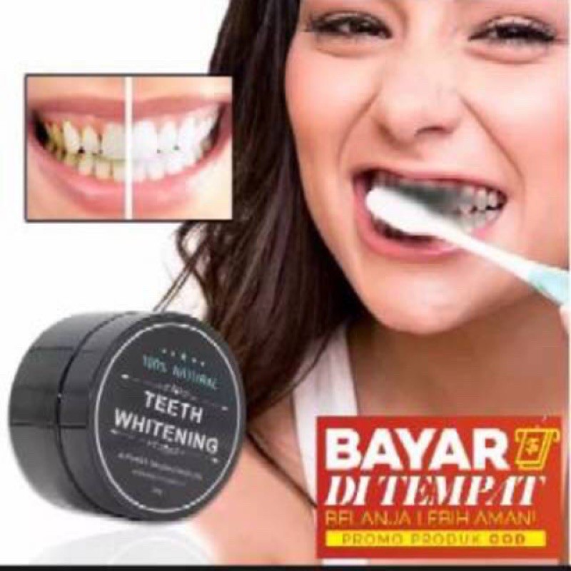 ASLI PEMUTIH GIGI ALAMI TEETH WHITENING ACTIVATED CARBON CHARCOAL ARANG PASTA GIGI KARBON AKTIF