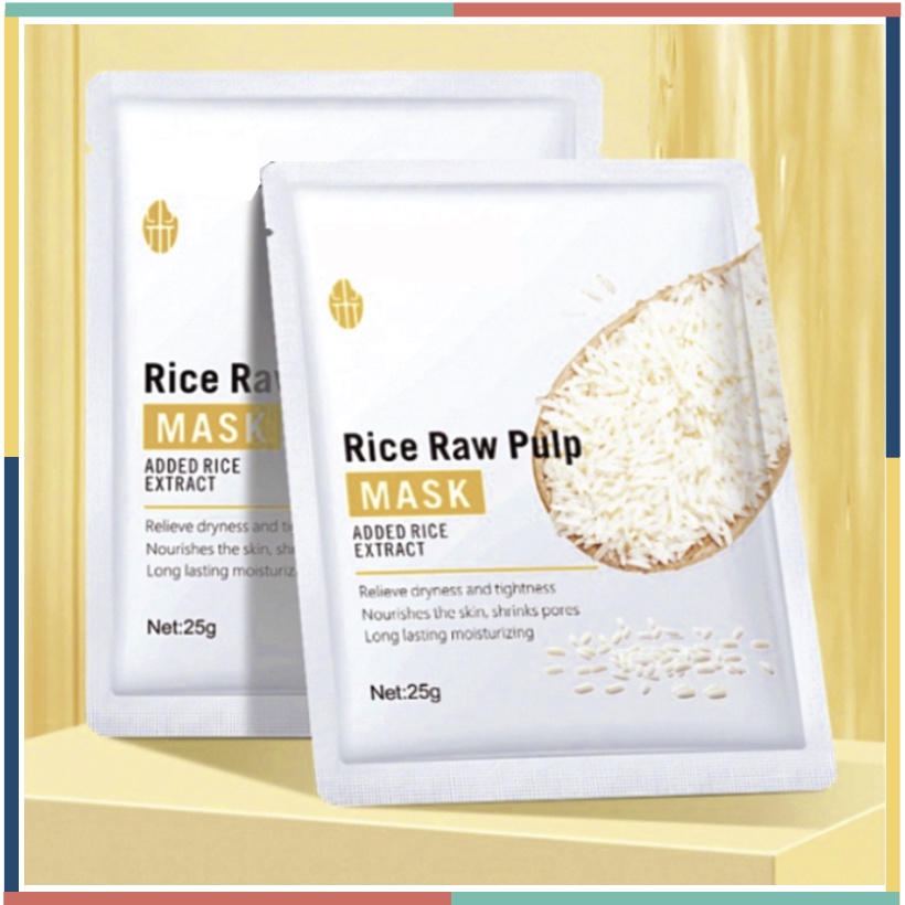 Rice Raw Protein Rice Moisture Mask Facial Sheet Masker Wajah BQ030