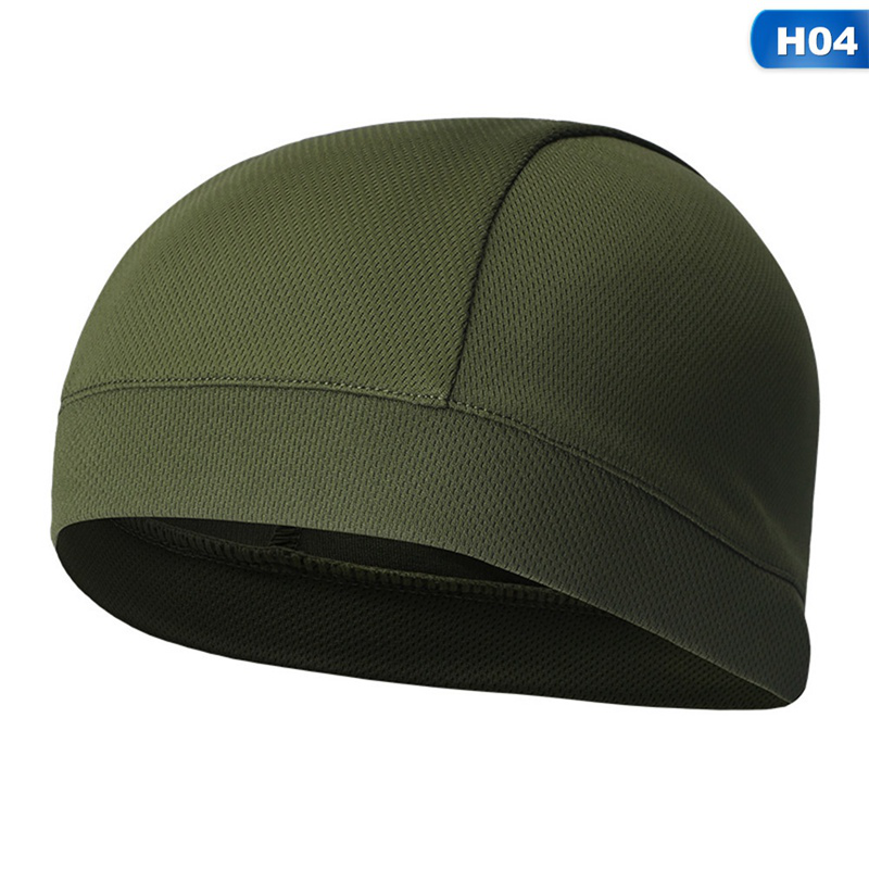 Absorb Sweat Breathable Elastic Riding Skull Cap Solid Color Outdoor Sport Quick-Dry Cycling Cap