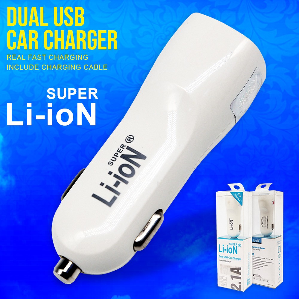 CHARGER MOBIL CAR CHARGER COLOKAN MOBIL 2 PORT USB CAR CHARGER LI-ION SUPER 2A IPHONE