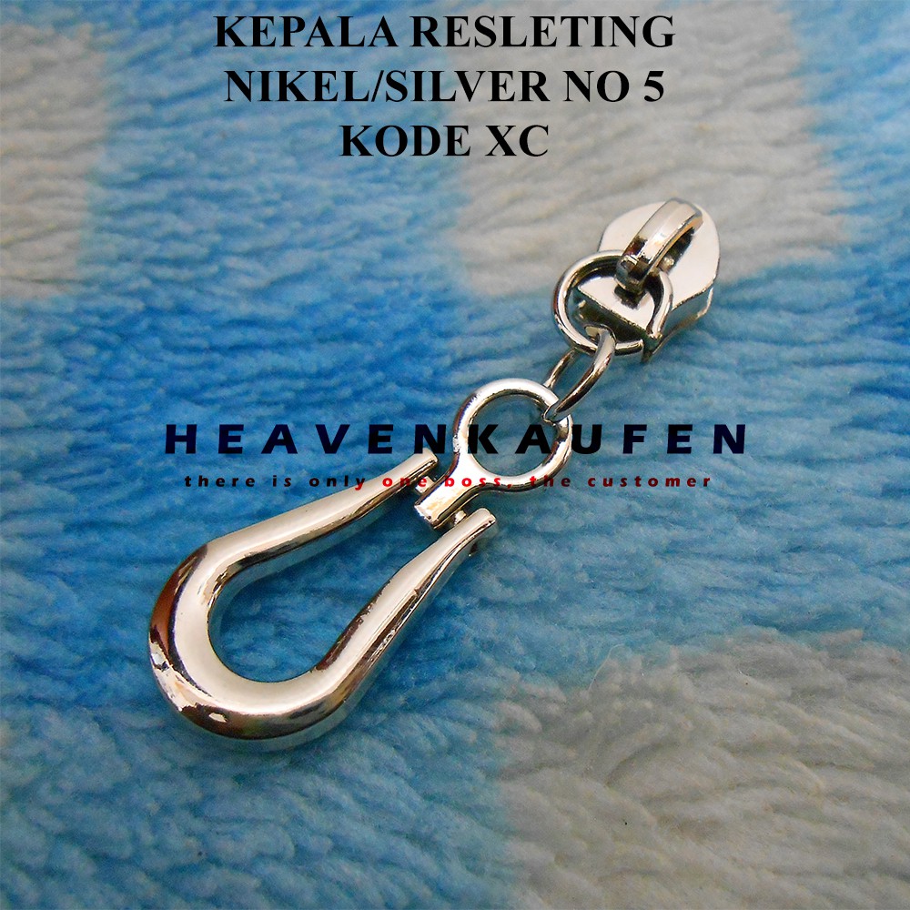 Kepala Resleting / Kepala Zipper Nikel Silver No 5 Variasi Kode XC