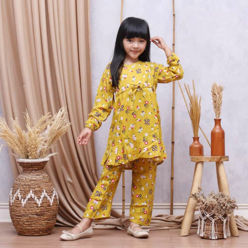SETELAN ANAK MUSLIM 3-4th,  5-6th(SERUT) setelan anak perempuan setelan panjang cewek rayon lembut harian busana muslimah kekinian harian viral terbaru murah-7
