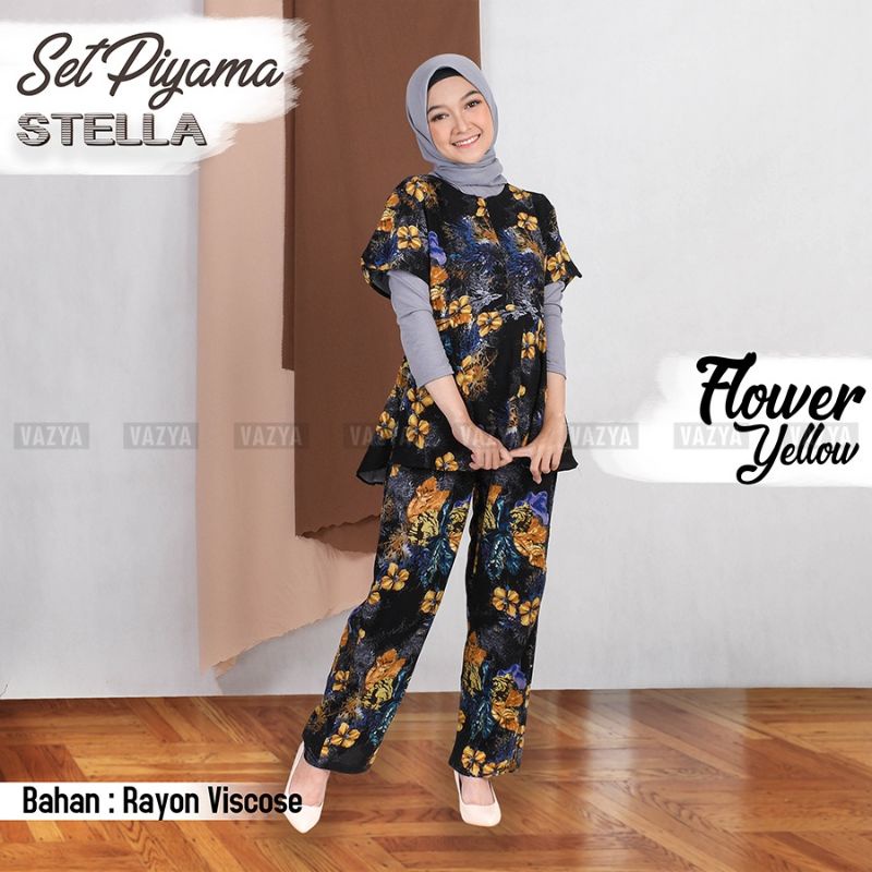 Setelan Wanita/Piyama Motif Rempel (Celana Panjang)