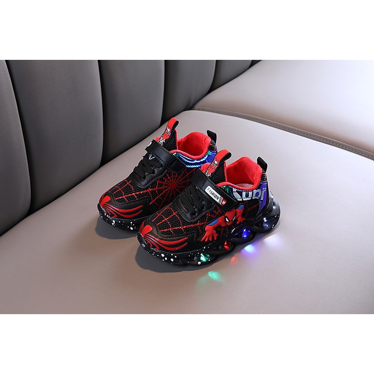 Sepatu Sneakers LED Keren Anak-anak Model NEW Spiderman / VENOM Terbaru Import