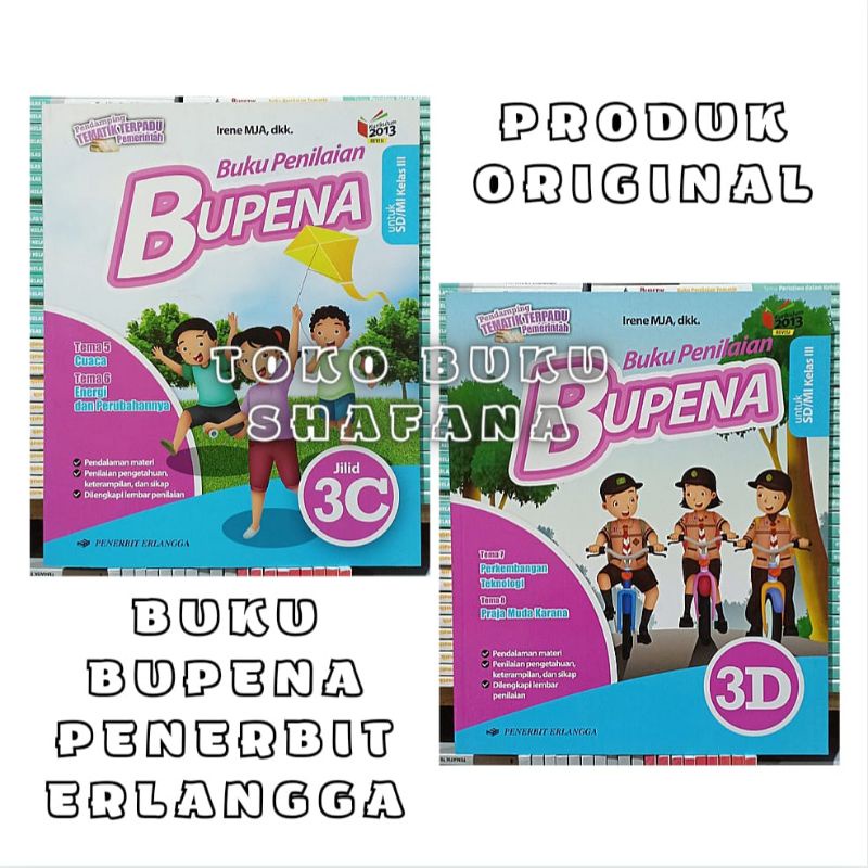 Buku Bupena 3C 3D Erlangga Kelas 3 SD K13 Revisi - Buku Penilaian - Pendamping Tematik ORI