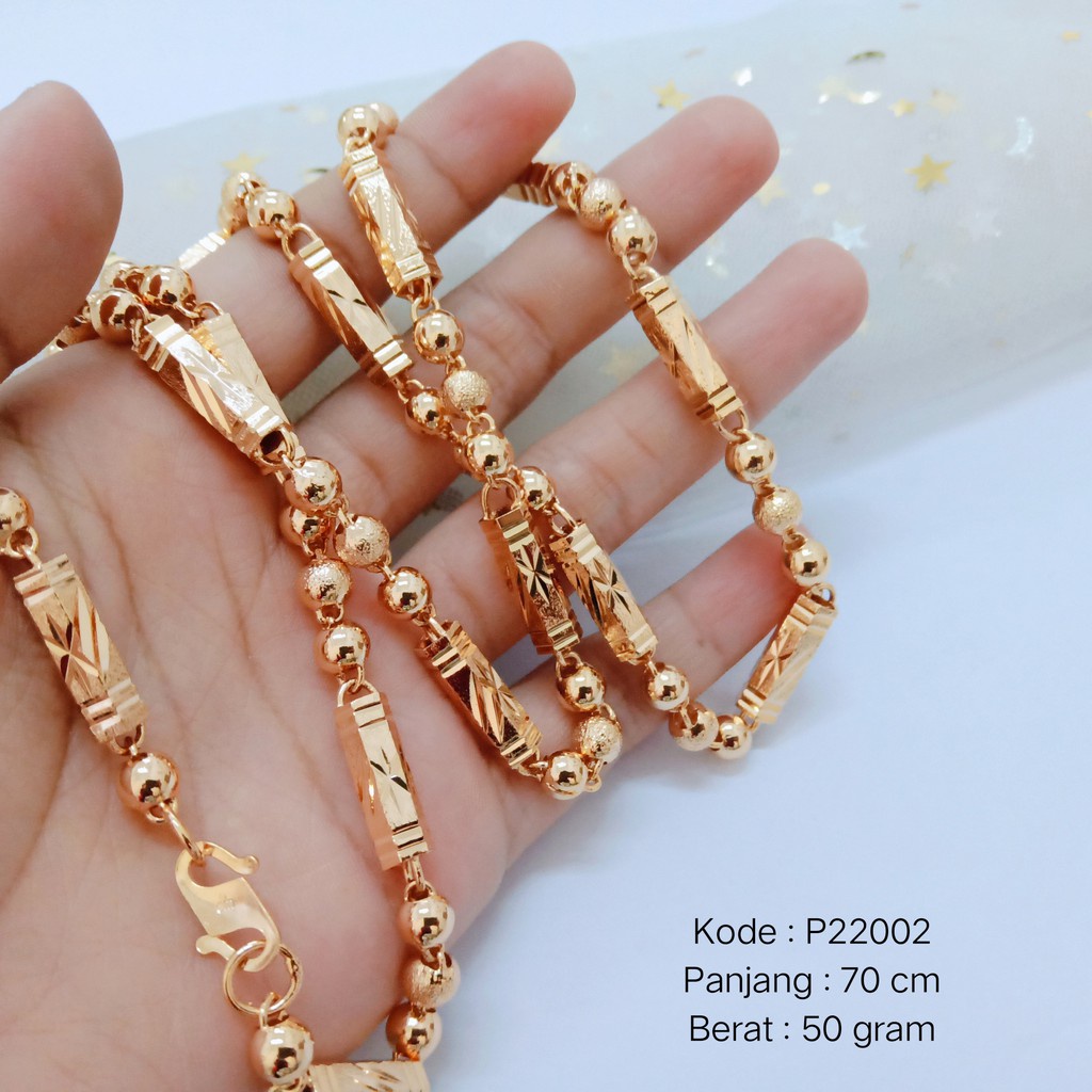 [BAYAR DITEMPAT] P22002 Kalung Pipa Besar Dewasa Xuping Lapis Emas Anti Karat Pusat Xuping Jakarta