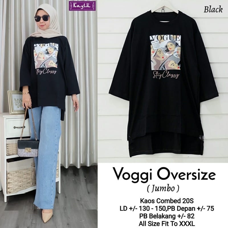 Atasan Wanita Terbaru Voggi Blouse Wanita Oversize Baju Cewek Kekinian Kaos Remaja Perempuan Matt Combed 20s