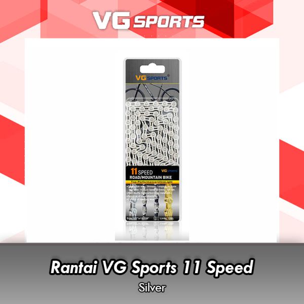 Rantai Sepeda VG Sport Sports 11 Speed S Silver Putih Bicycle Chain Half Hollow