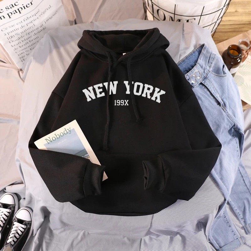 Sweater Hoodie Distro Wanita New York