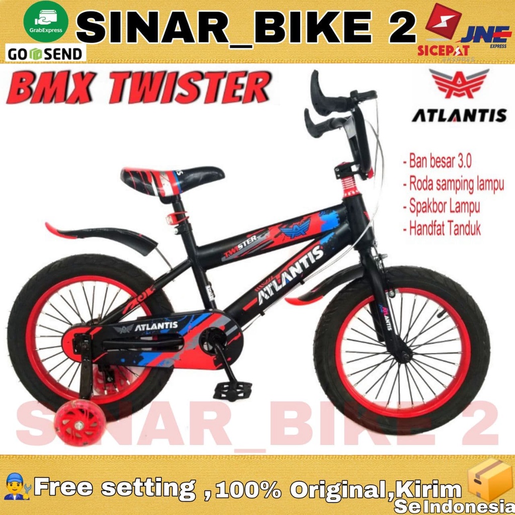 Sepeda Anak Laki BMX ATLANTIS TWISTER 12 16 &amp; 18 Inch Ban Jumbo