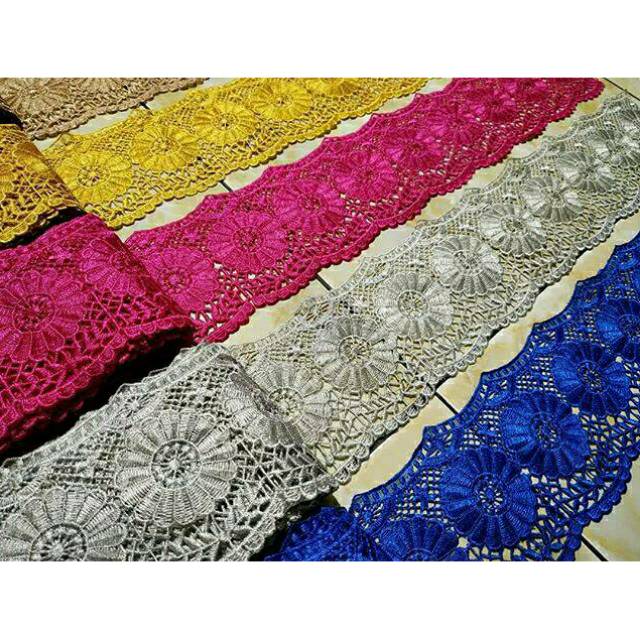 Renda Bordir Pinggiran kebaya Motif Anjani