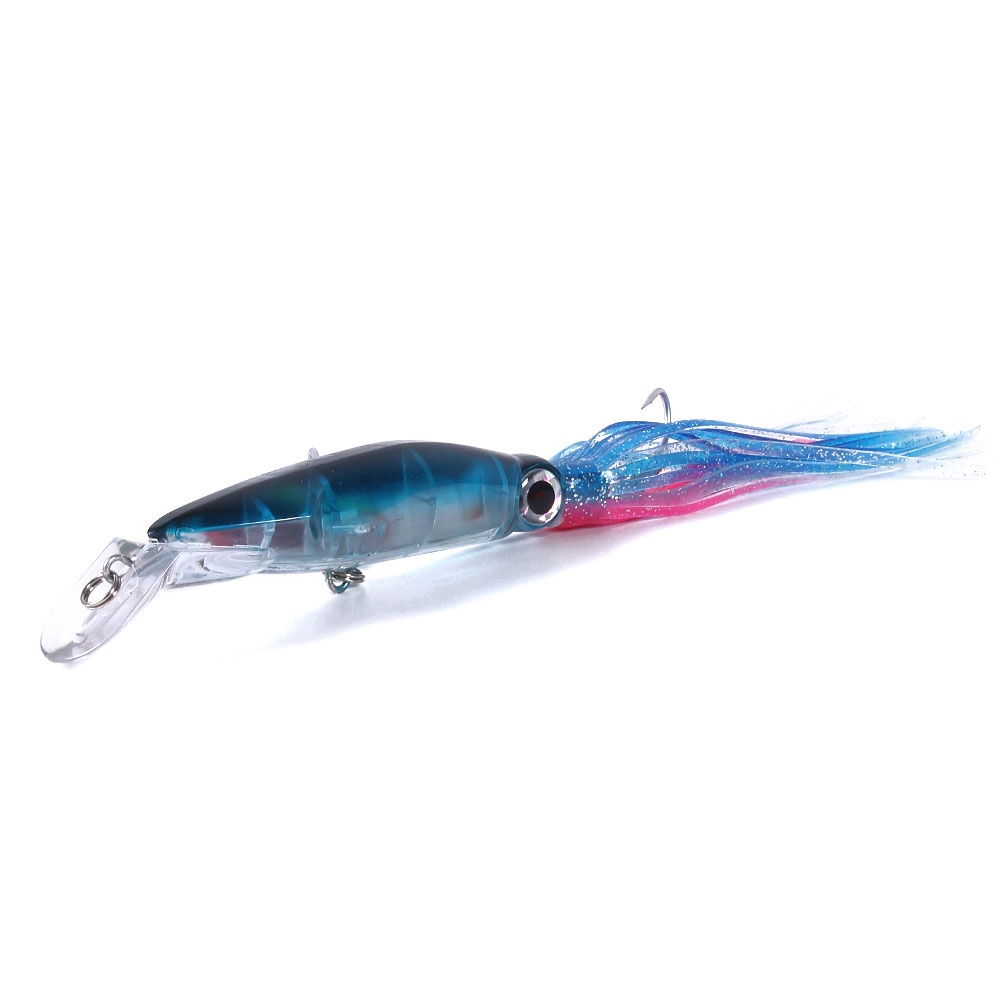 HENGJIA 6PCS Hard Fishing Lure Fish Bait 40g 6 Color Squid High Carbon Steel Hook Octopus Crank For Artificial Tuna Sea Allure Tool