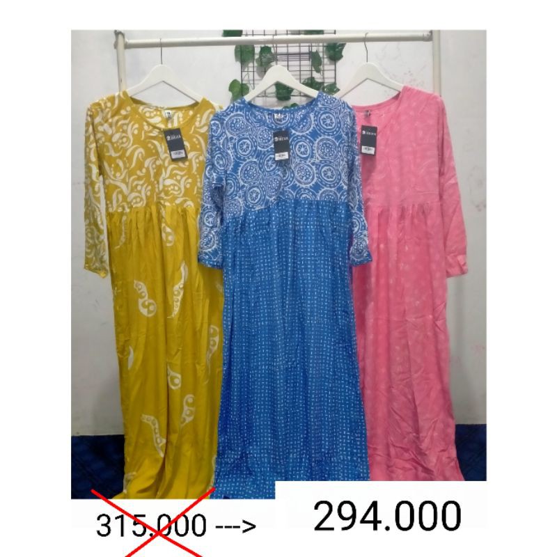 Paket Bundle Paket Hemat Longdress Wiru Sekdress Daster Klok Setelan Celana CP tgn 3/4 Batik Huza