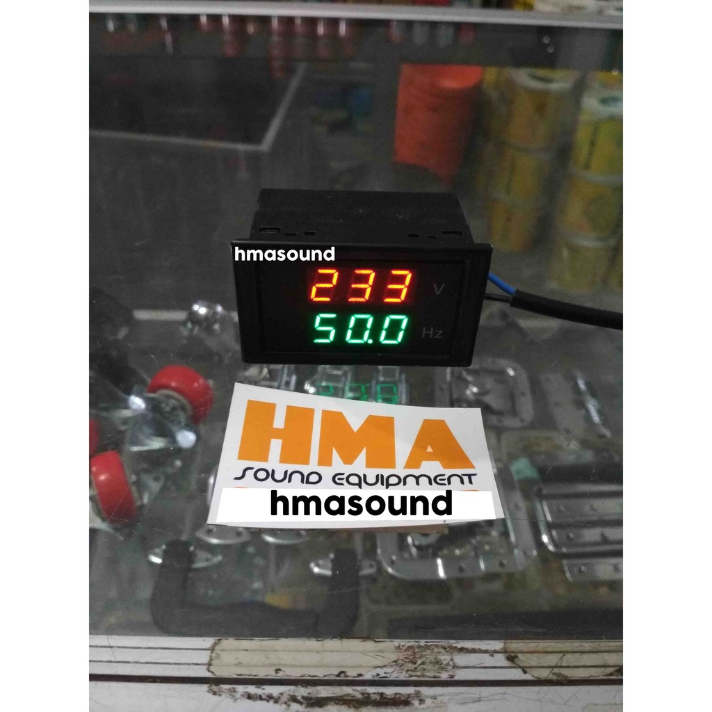 Voltmeter Volt Meter Frekuensi HZ VHZ Digital LED AC 80-300V 45-65Hz