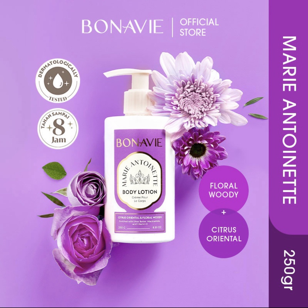 BONAVIE Body Lotion Series 250 ml / Marie Antoinette Fleur de Jardin Citron Glace Maison du Safran Creme Canele