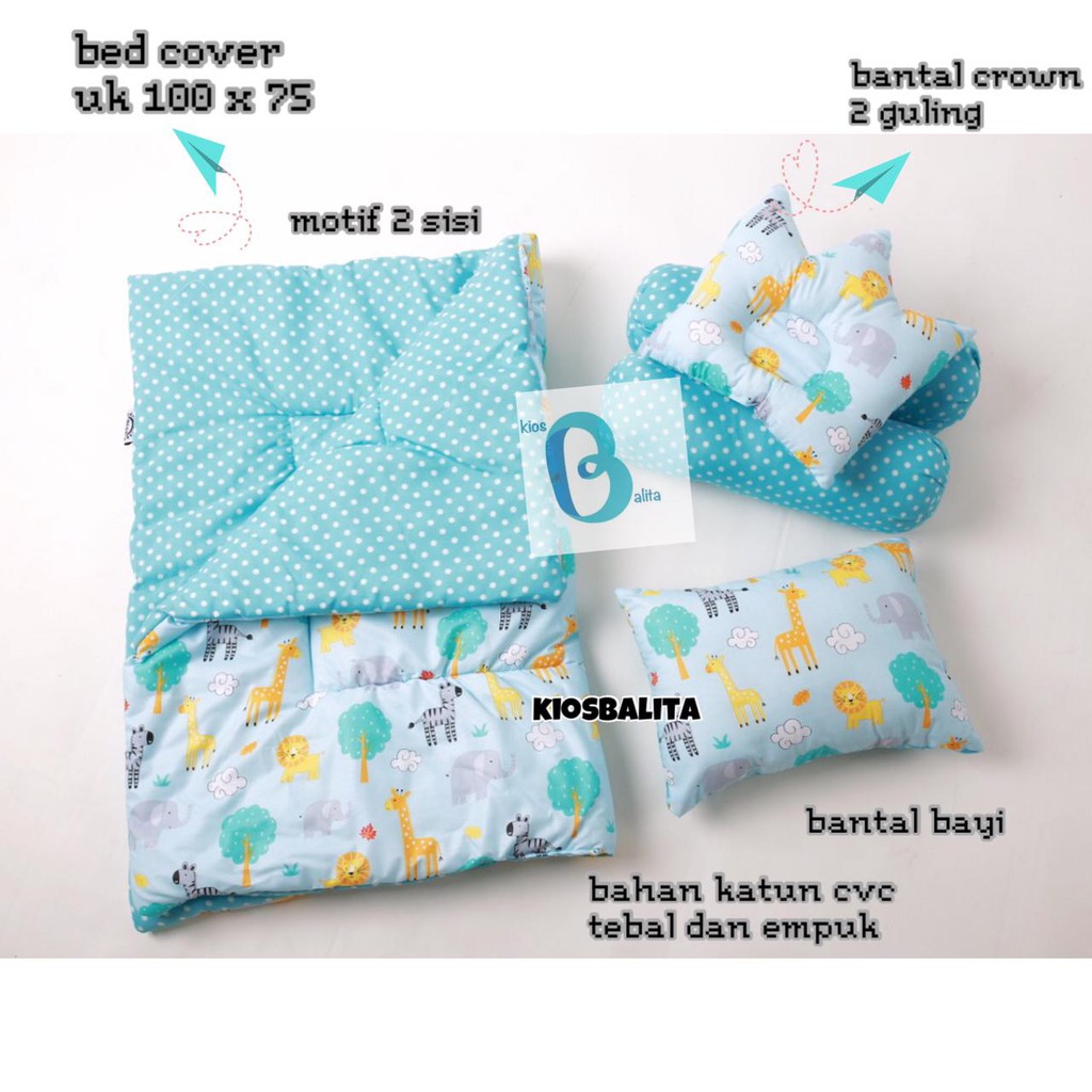 FREE BANTAL MENYUSUI ARM PILLOW!! Baby Bed Set Bedcover Selimut Bantal Bayi Cover Alas Tidur Baby